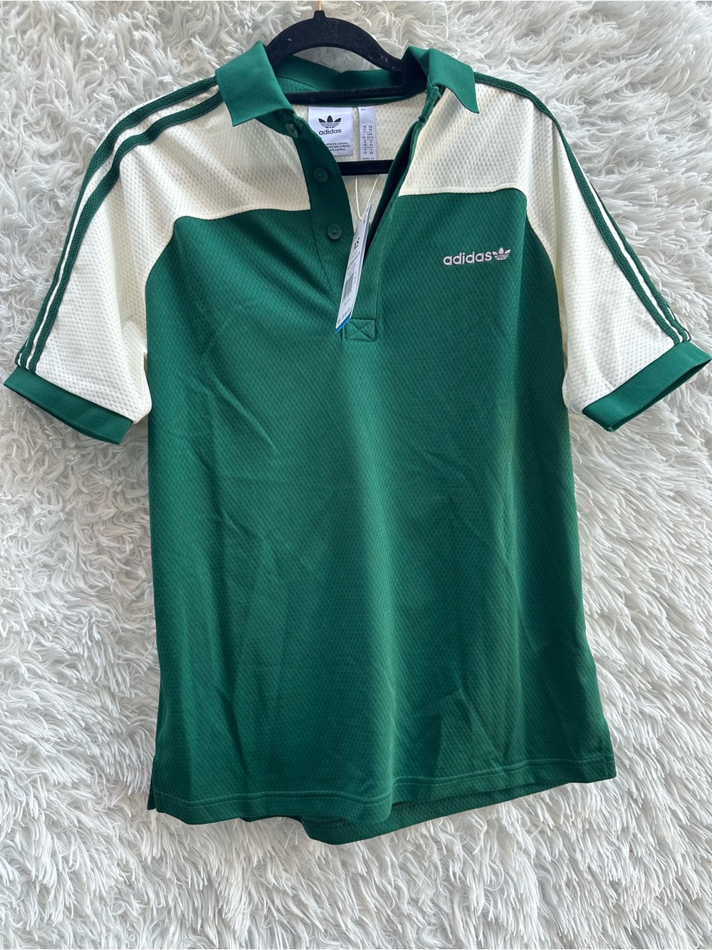adidas Green & Cream Polo Shirt size XS New